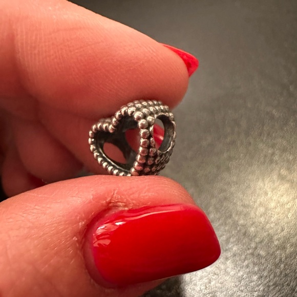 Pandora Silver Heart and Bow Bracelet Charms - Picture 8 of 9